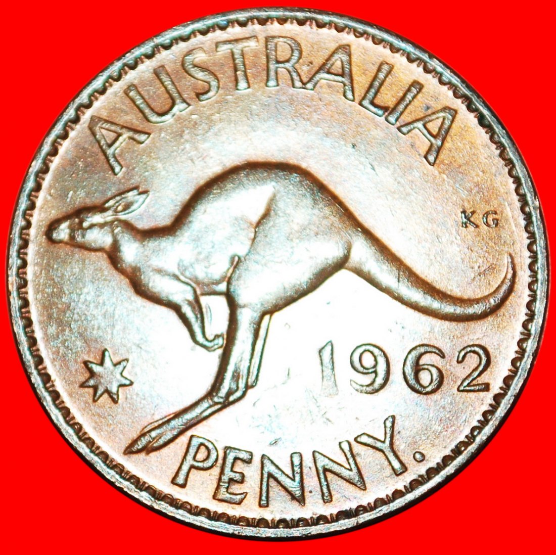 * PERTH: AUSTRALIEN ★ 1 PENNY 1962! KÄNGURU LINKS! ELISABETH II. (1953-2022) ★OHNE VORBEHALT!