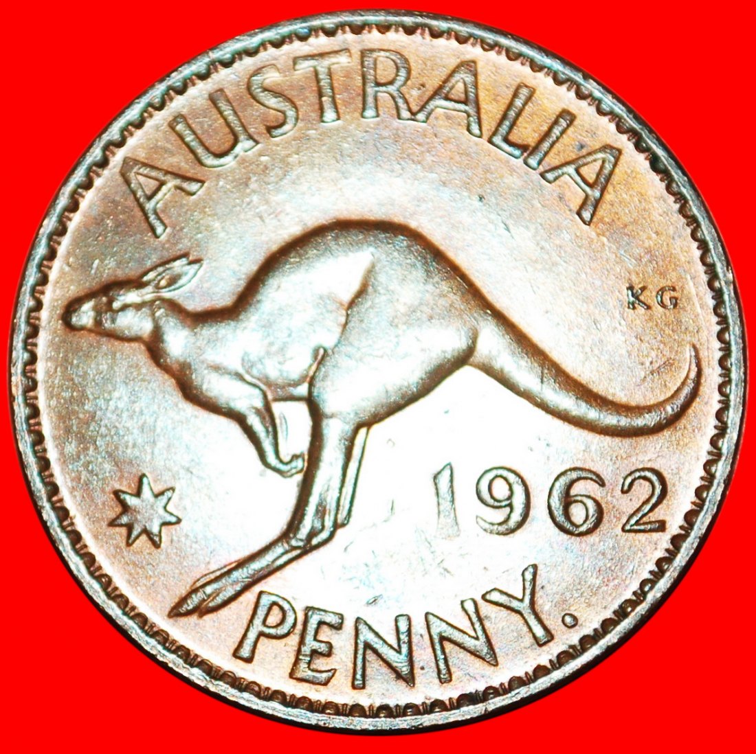  * PERTH: AUSTRALIEN ★ 1 PENNY 1962! KÄNGURU LINKS! ELISABETH II. (1953-2022) ★OHNE VORBEHALT!   