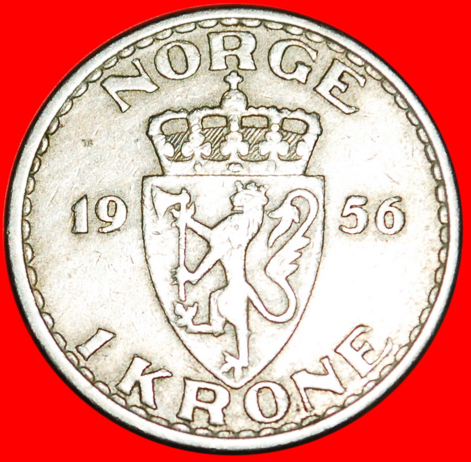  * LION: NORWAY ★1 KRONE 1956! Haakon VII (1905-1957) ★LOW START ★ NO RESERVE!   