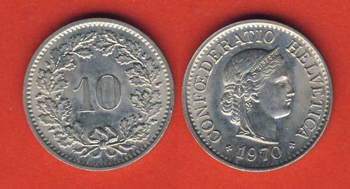  Schweiz 10 Rappen 1970   