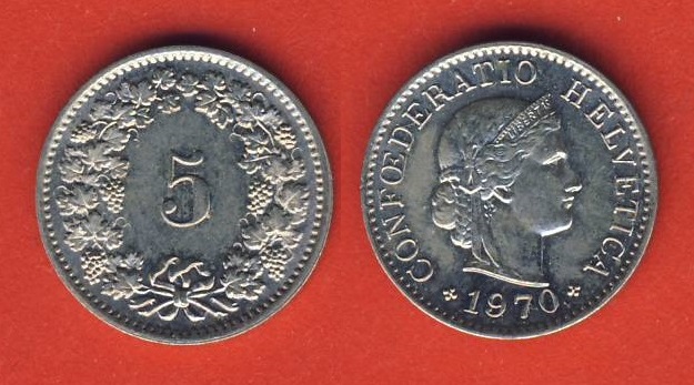  Schweiz 5 Rappen 1970   