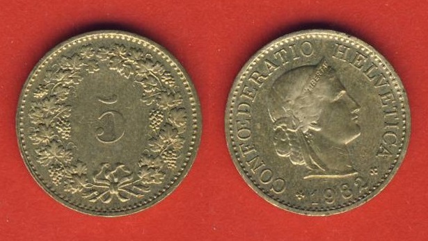  Schweiz 5 Rappen 1982   