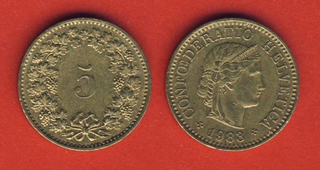  Schweiz 5 Rappen 1983   