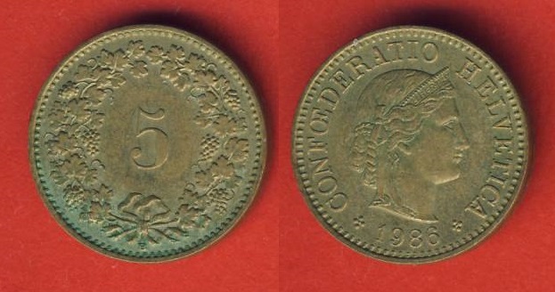  Schweiz 5 Rappen 1986 B   