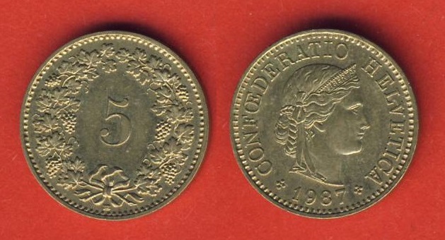  Schweiz 5 Rappen 1987 B   