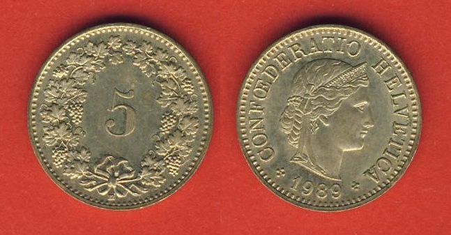  Schweiz 5 Rappen 1989 B   