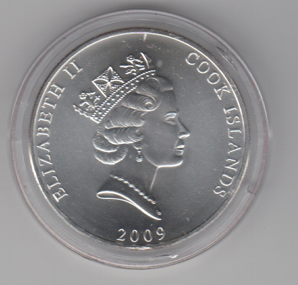  Cook Islands, 1 Dollar 2009, Segelschiff Bounty, 1 unze oz Silber   