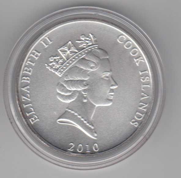  Cook Islands, 1 Dollar 2010, Segelschiff Bounty, 1 unze oz Silber   