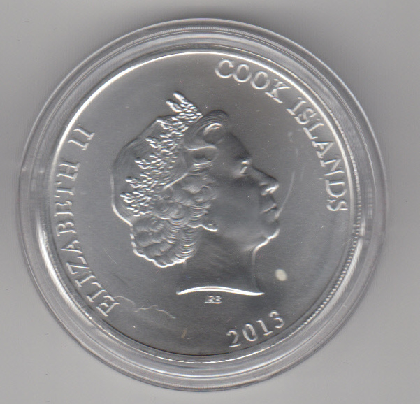  Cook Islands, 1 Dollar 2013, Segelschiff Bounty, 1 unze oz Silber   