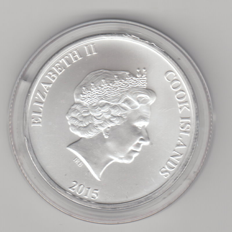  Cook Islands, 1 Dollar 2015, Segelschiff Bounty, 1 unze oz Silber   