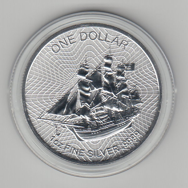  Cook Islands, 1 Dollar 2016, Typ II, Segelschiff Bounty, 1 unze oz Silber   