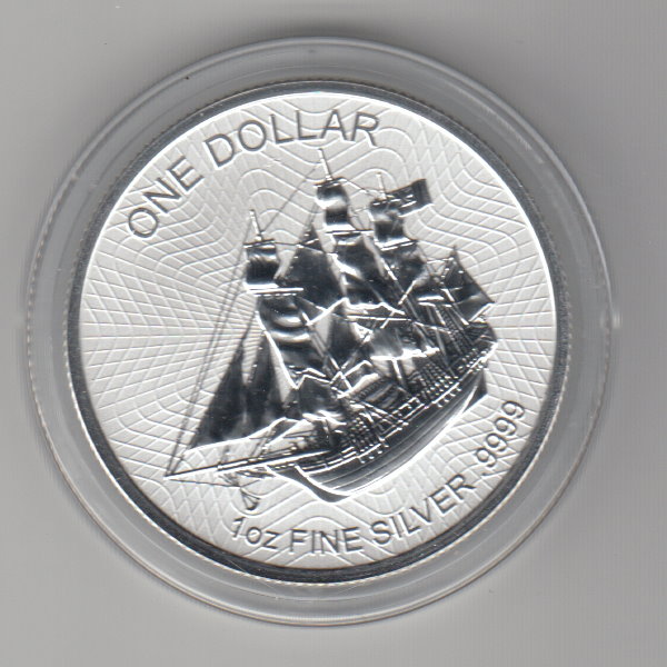  Cook Islands, 1 Dollar 2017, Typ II, Segelschiff Bounty, 1 unze oz Silber   