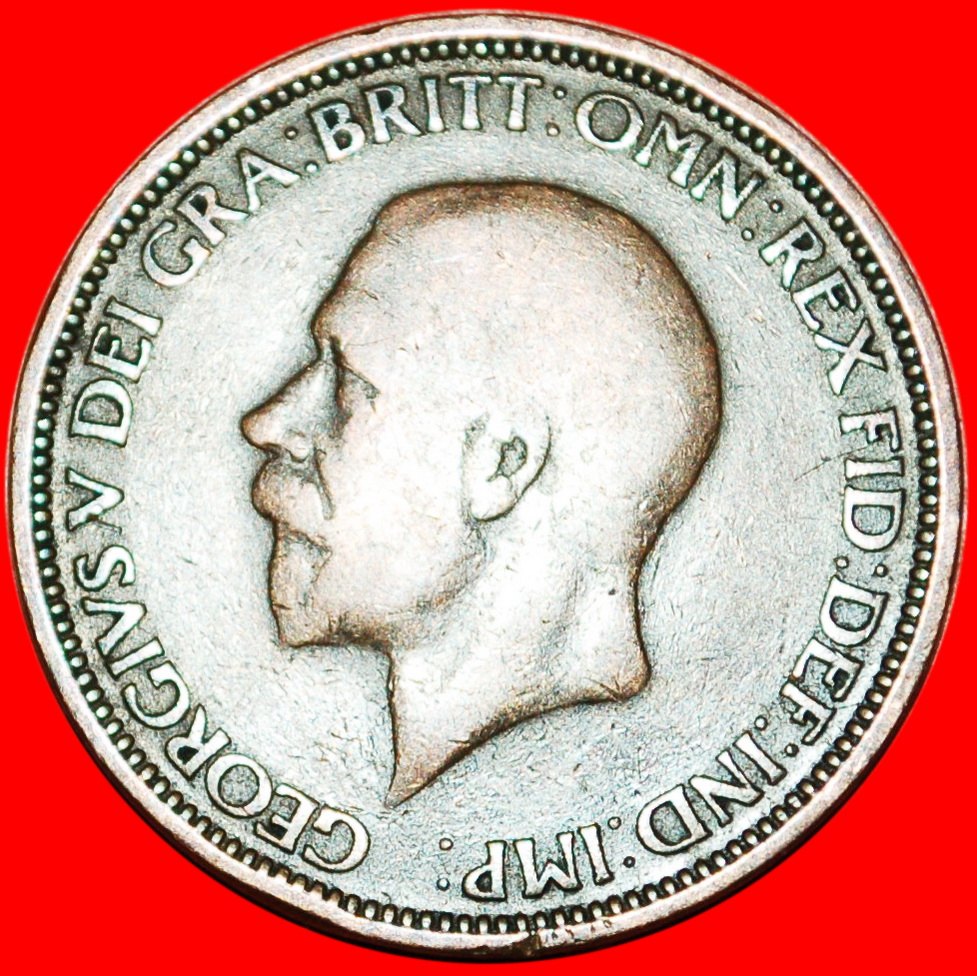  * HERRIN DER SEEN: GROSSBRITANNIEN ★ HALBER PENNY 1933! GEORG V. (1911-1936) ★OHNE VORBEHALT!   