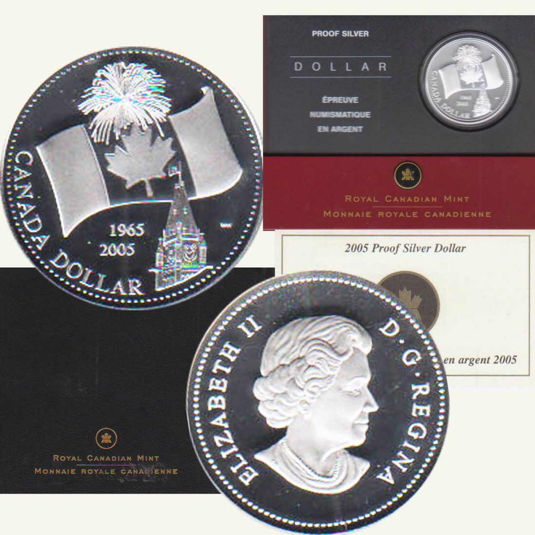  Kanada 1$-Silbermünze *40. Jahre Nationalflagge von Kanada* 2005 *PP*   
