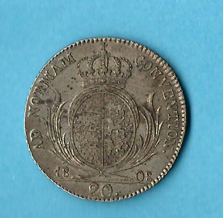 20 Kr. Wuerttemberg 1808 prägefrisch sehr selten Münzenankauf Koblenz Frank Maurer AB 427   