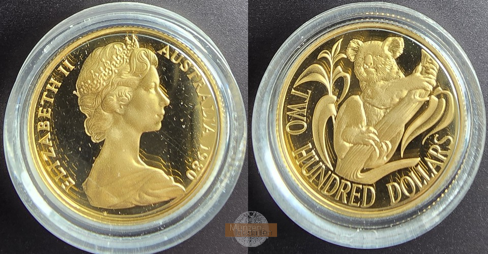  Australien. 200 Dollar 1980 Australian Koala  MM-Frankfurt  Feingold 9.17g   