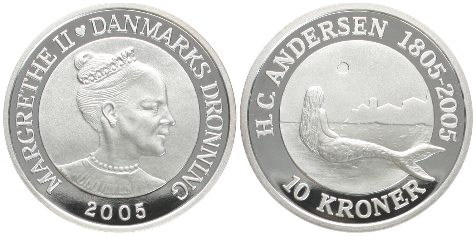  Dänemark: Margrethe II., 100 Kroner 2005, 1 Unze Feinsilber, 31,1 gr., pp!   