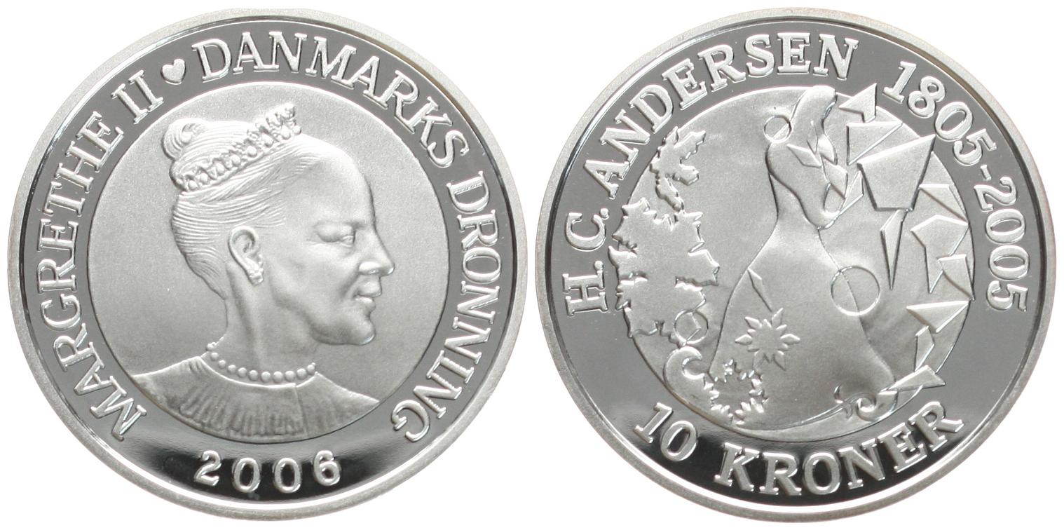  Dänemark: Margrethe II., 10 Kroner 2006, 1 Unze Feinsilber, 31,1 gr., pp!   