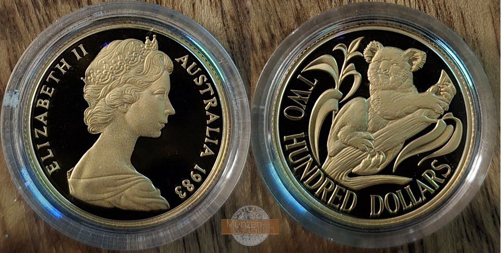  Australien. 200 Dollar 1983 Australian Koala  MM-Frankfurt  Feingold 9.17g   