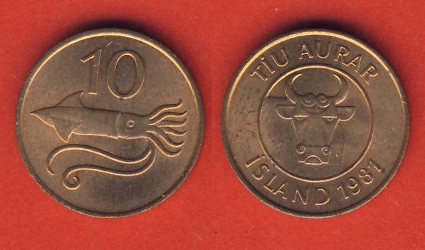  Island 10 Aurar 1981   