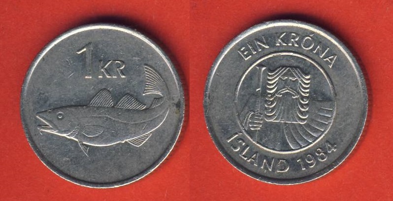  Island 1 Krone 1984   