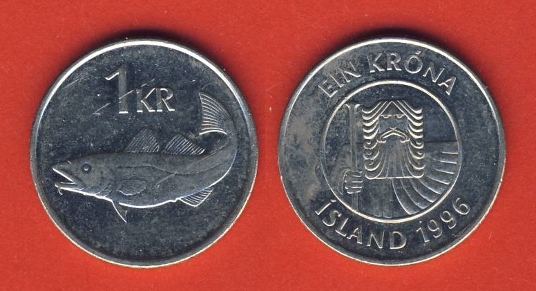  Island 1 Krone 1996   