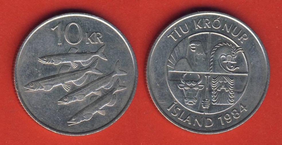  Island 10 Kronen 1984   