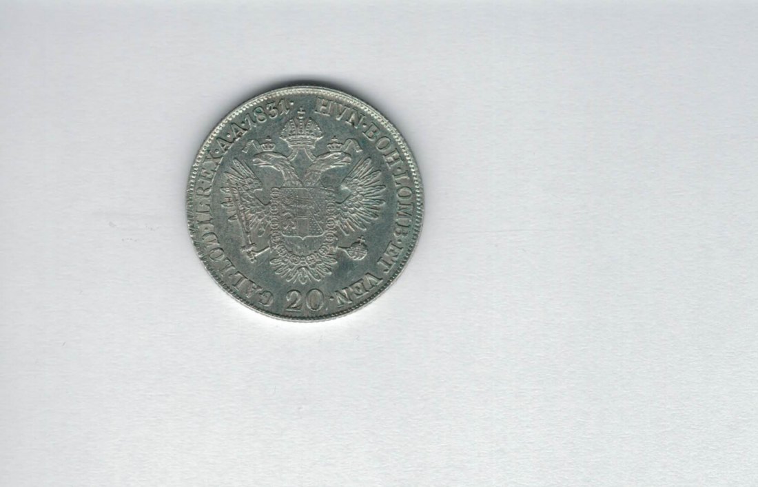  20 Kreuzer 1831 A Franz II. silber Österreich Spittalgold9800 (2429   
