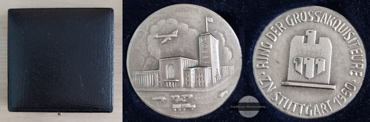  Deutschland  1960 - Silber  Medaille - Stuttgarter Bahnhofsgebäude - FM-Frankfurt   