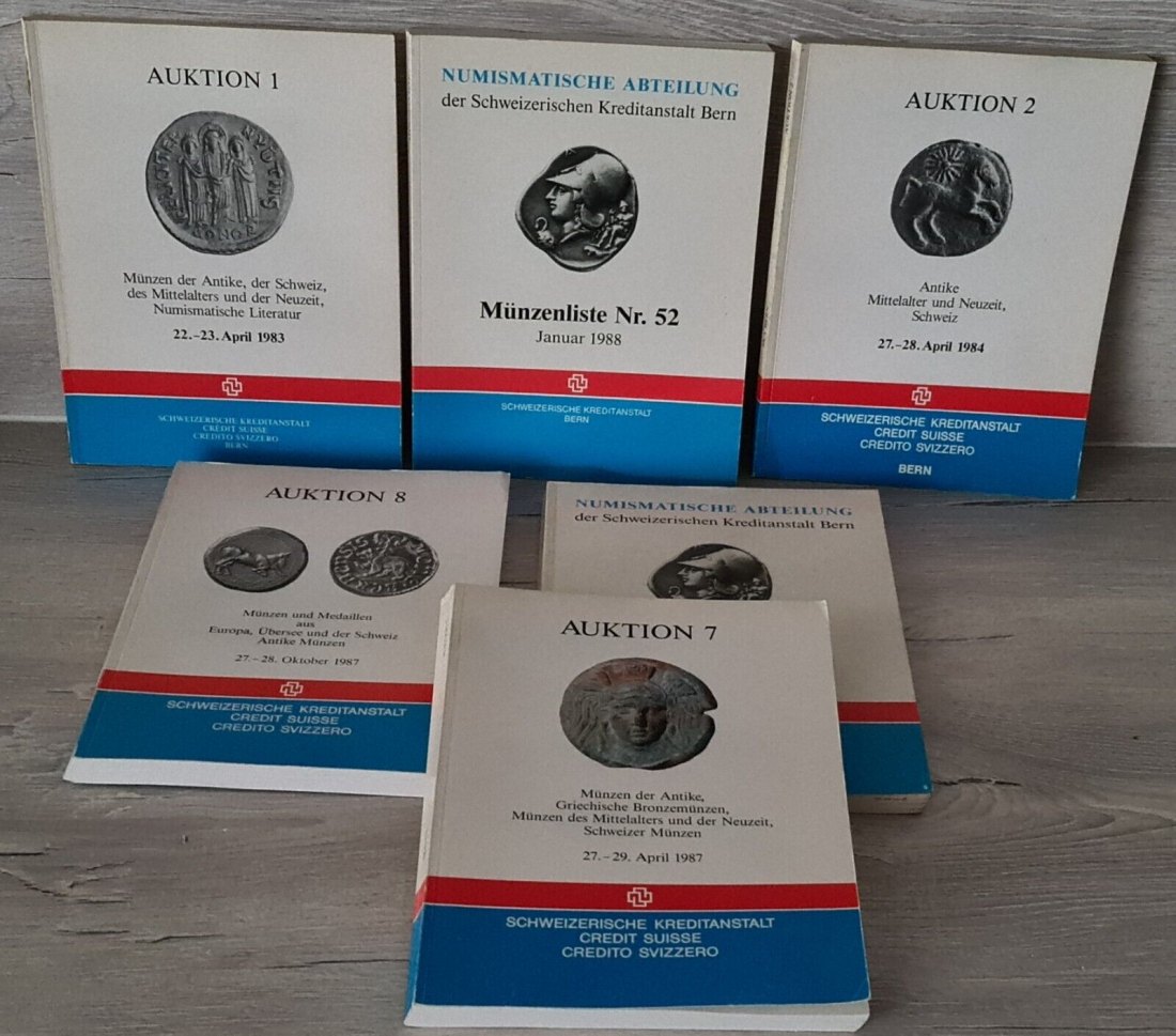  Schweizerische Kreditanstalt (Bern) Kataloge Auswahl aus 1 bis 8 / 1983-1988   