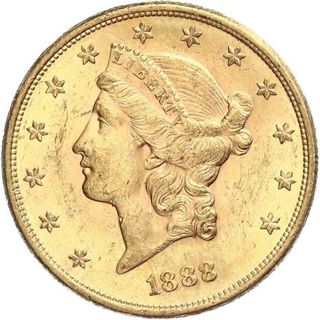  USA 20 Dollars 1888 S | NGC MS60 | Liberty Head   