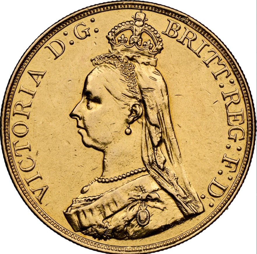  Großbritannien Victoria Jubilee Head 5 Pounds 1887 | NGC Detail Removed from Jewelry   