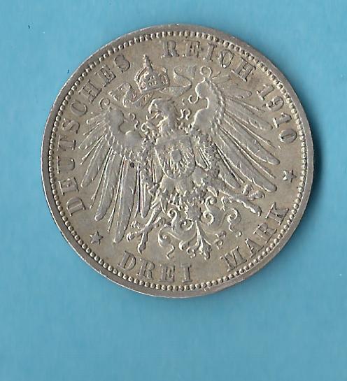  Kaiserreich 3 Mark Preussen 1910 Münzenankauf Koblenz Frank Maurer AB 453   
