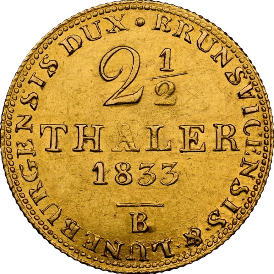  Deutschland Hannover 2 1/2 Thaler 1833 B | NGC AU58 TOP POP | Wilhelm IV.   