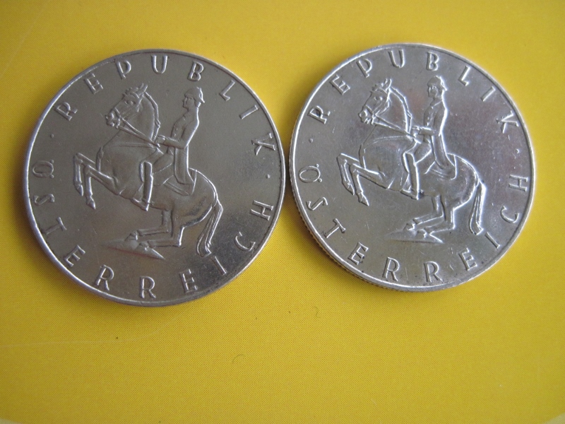  2 Silbermünzen 5 Schilling 640er Silber Österreich 1960 + 1962   