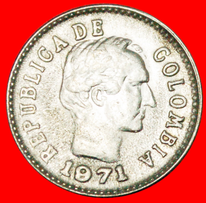  * GETEILTE LEGENDE: KOLUMBIEN ★ 10 CENTAVO 1971! SANTANDER (1792-1840) OHNE VORBEHALT!   