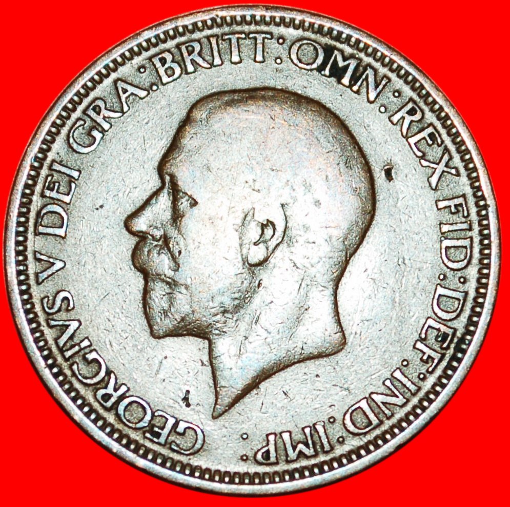  ★ MISTRESS OF SEAS: GREAT BRITAIN ★ HALF PENNY 1929! GEORGE V (1911-1936) LOW START ★ NO RESERVE!   
