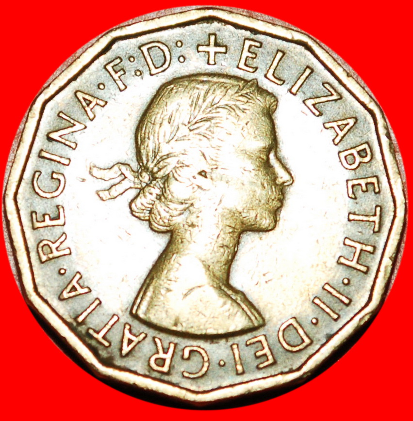  * PORTCULLIS (1954-1970): GREAT BRITAIN★3 PENCE 1958! ELIZABETH II 1953-2022★LOW START ★ NO RESERVE!   