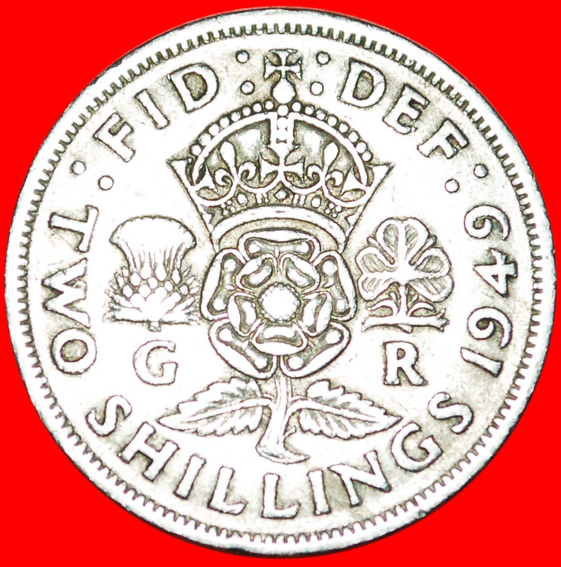  * LETZTER TYP 1949-1951:GROSSBRITANNIEN★2 SCHILLING FLORIN 1949! GEORG VI. 1937-1952★OHNE VORBEHALT!   