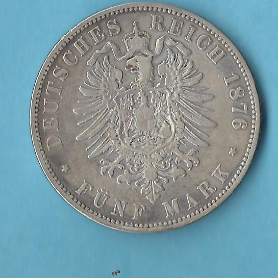  Kaiserreich 5 Mark Preussen 1876 A ss  Münzenankauf Koblenz Frank Maurer AB 481   