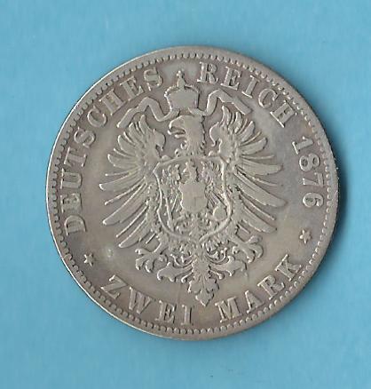  Kaiserreich 2 Mark Preussen WI 1876 s-ss  Münzenankauf Koblenz Frank Maurer AB 489   