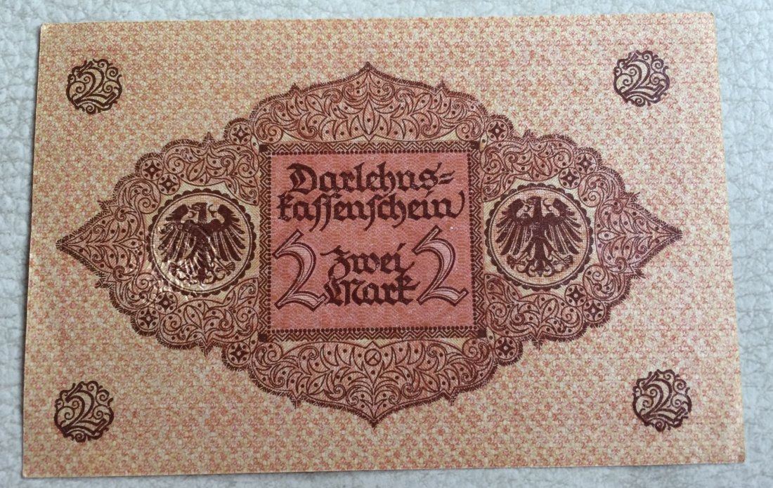 2 Mark Deutsches Reich 1920 Ro.65b UNZ