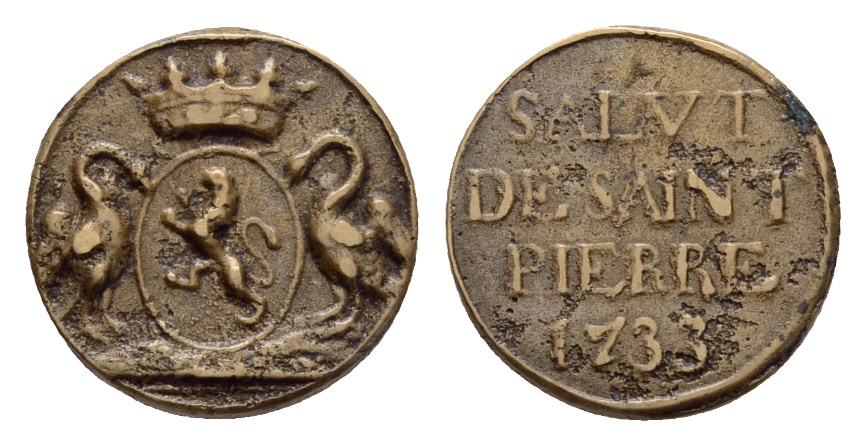  Medaille 1733; Bronze; 7,13 g; Ø 22 mm   