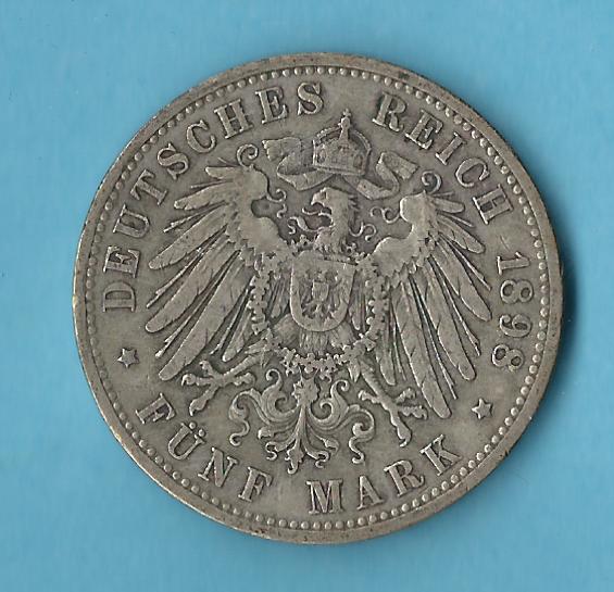  Kaiserreich 5 Mark Preussen 1898 ss Münzenankauf Koblenz Frank Maurer AB 498   