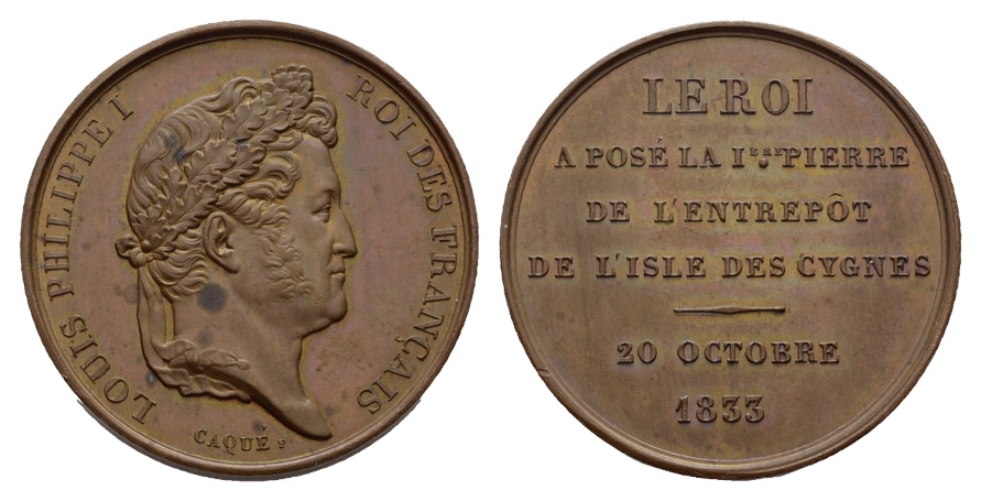  Medaille 1833; Bronze; 16 g; Ø 33 mm   