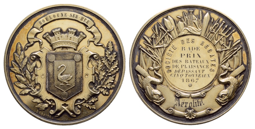  Medaille 1867; vergoldet; 87 g; Ø 58 mm   