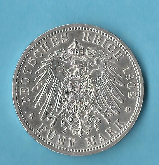  Kaiserreich 5 Mark Baden 1902 vz Münzenankauf Koblenz Frank Maurer AB 510   