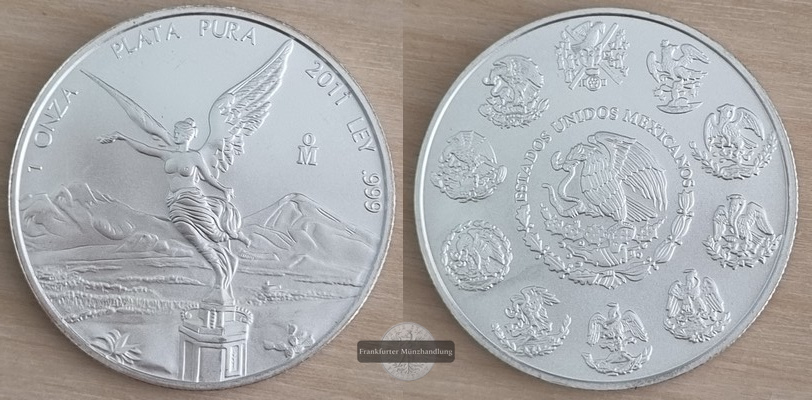  Mexiko.  Libertad 2011   FM-Frankfurt    Feinsilber: 31,1g   