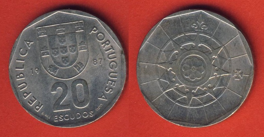  Portugal 20  Escudos 1987   