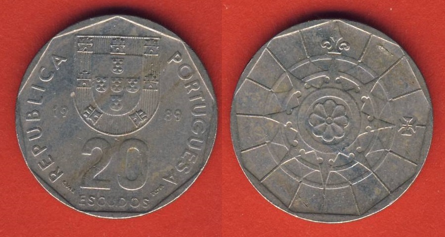  Portugal 20  Escudos 1989   